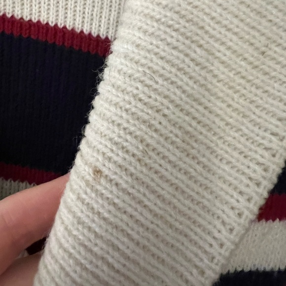 Vintage 1970s Shawl Collar Striped Belted Cowichan Wrap Sweater Cardigan - Picture 8 of 12